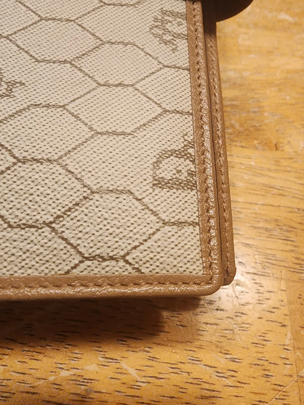 vintage Christian Dior brown honeycomb pattern planner or agenda cover